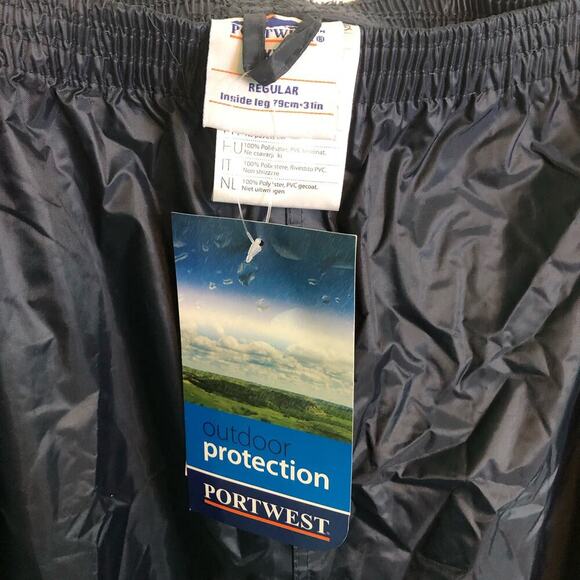 NWT Portwest Classic Rain Pants S441 Navy Blue Elastic Waist: Men's XXL - Picture 4 of 9
